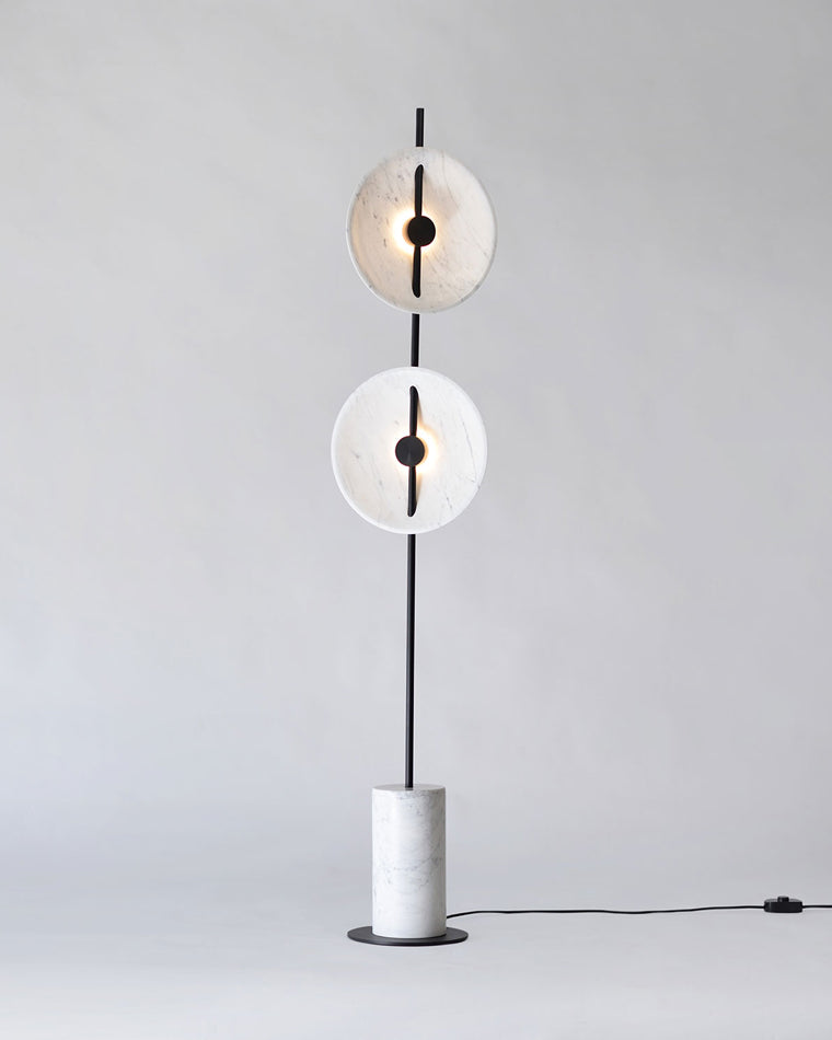 WOMO 2-bulb Marble Floor Lamp-WM7032