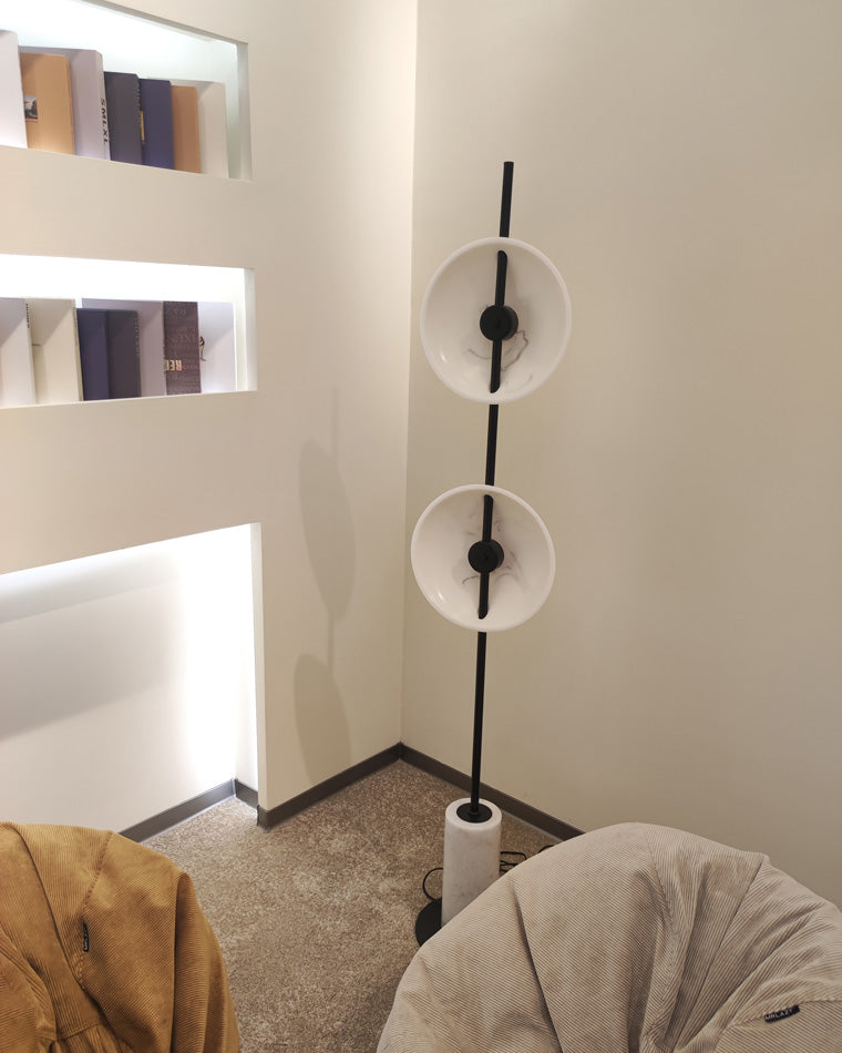 WOMO 2-bulb Marble Floor Lamp-WM7032