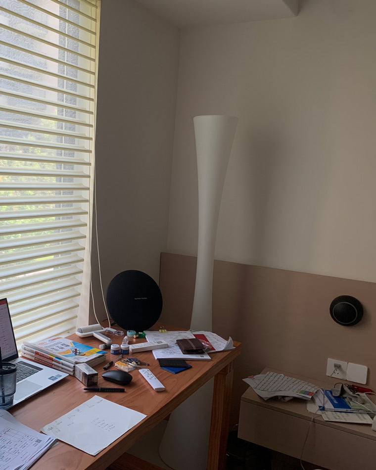 WOMO Tall Cylinder Floor Lamp with Hue Dimmer-WM7043