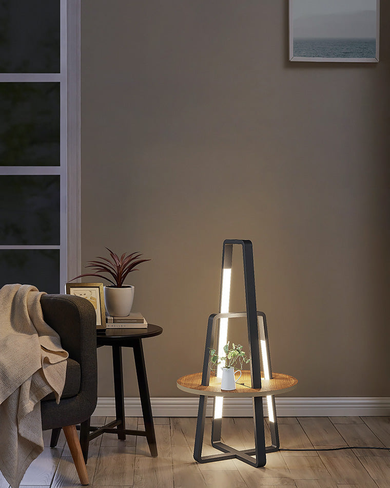 WOMO Tower Floor Lamp with Shelf-WM7048