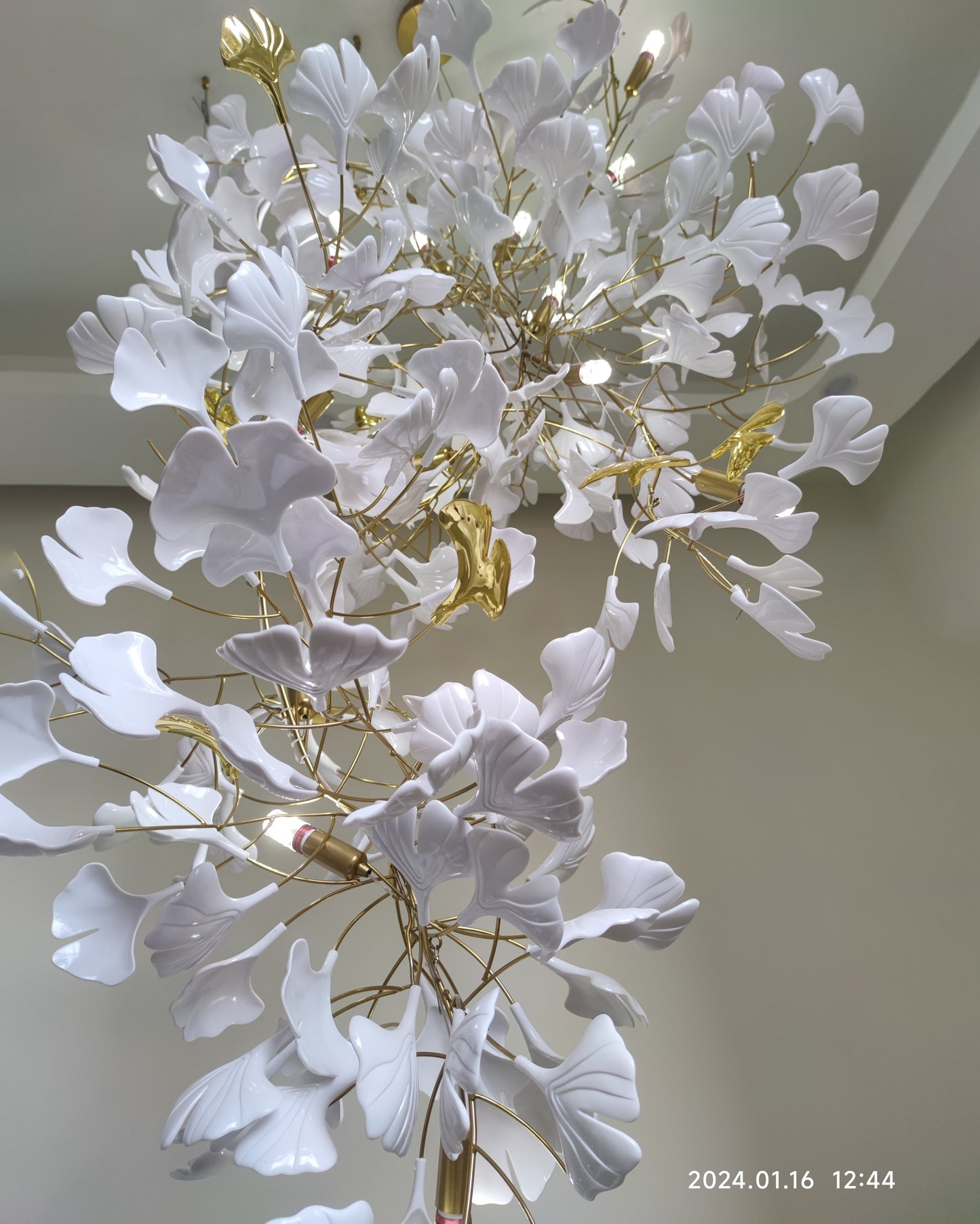 WOMO Ginkgo Long Cascading Foyer Chandelier-WM2206