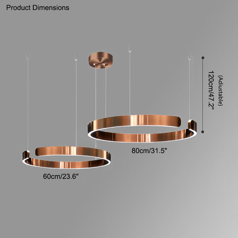 WOMO Black/Gold Ring Led Chandelier-WM2009