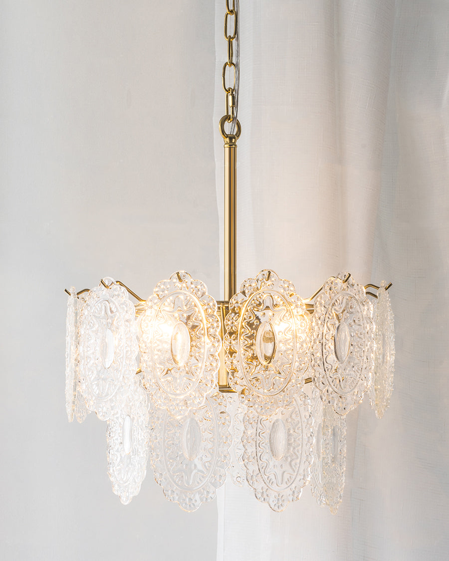 WOMO Tiered Textured Glass Chandelier-WM2208