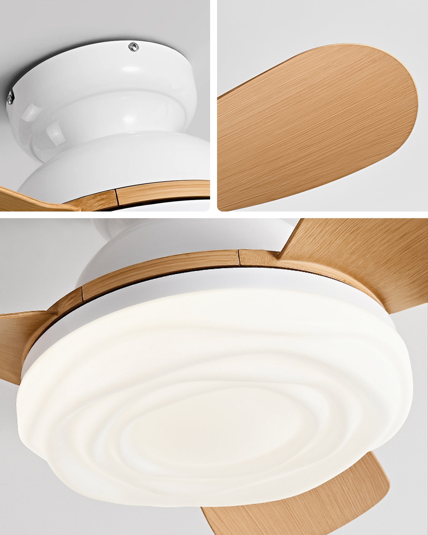 WOMO Modern Low Profile Ceiling Fan Lamp-WM5221