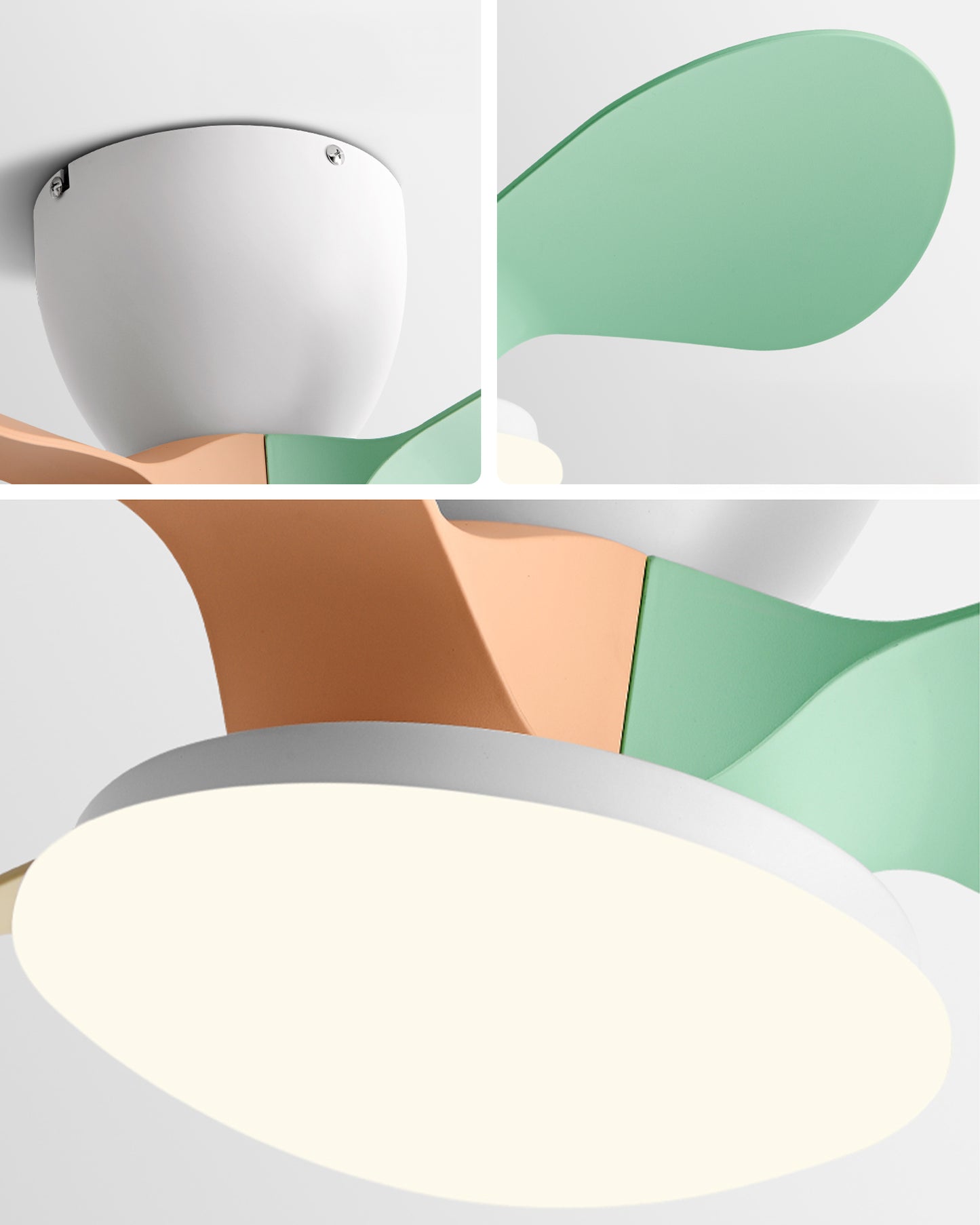 WOMO Small Low Profile Ceiling Fan Lamp - WM5240