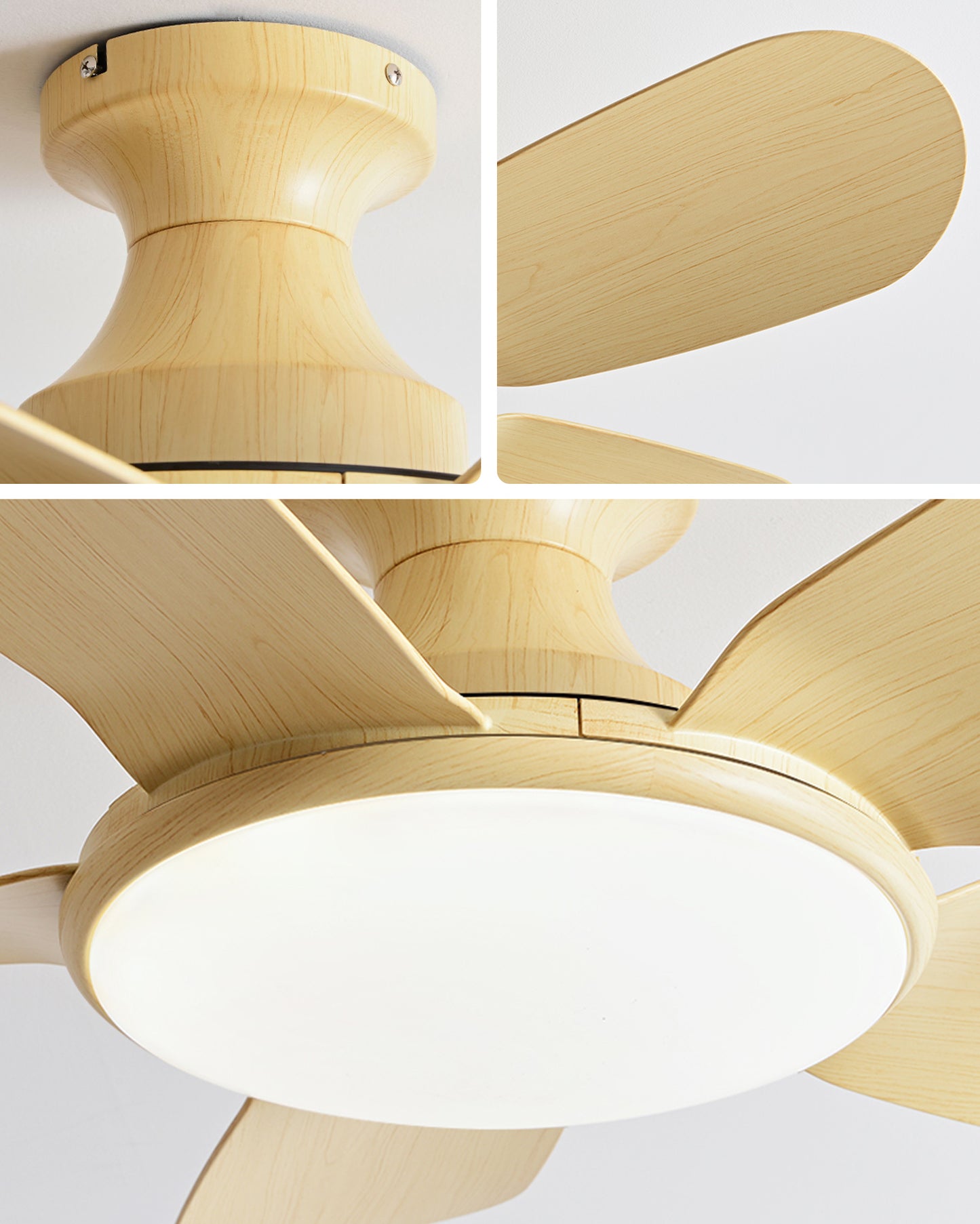 WOMO 5 Blade Low Profile Ceiling Fan Lamp-WM5226