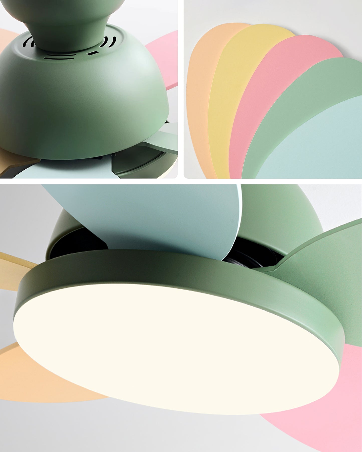 WOMO 36 Inch Children Low Profile Ceiling Fan Lamp-WM5225