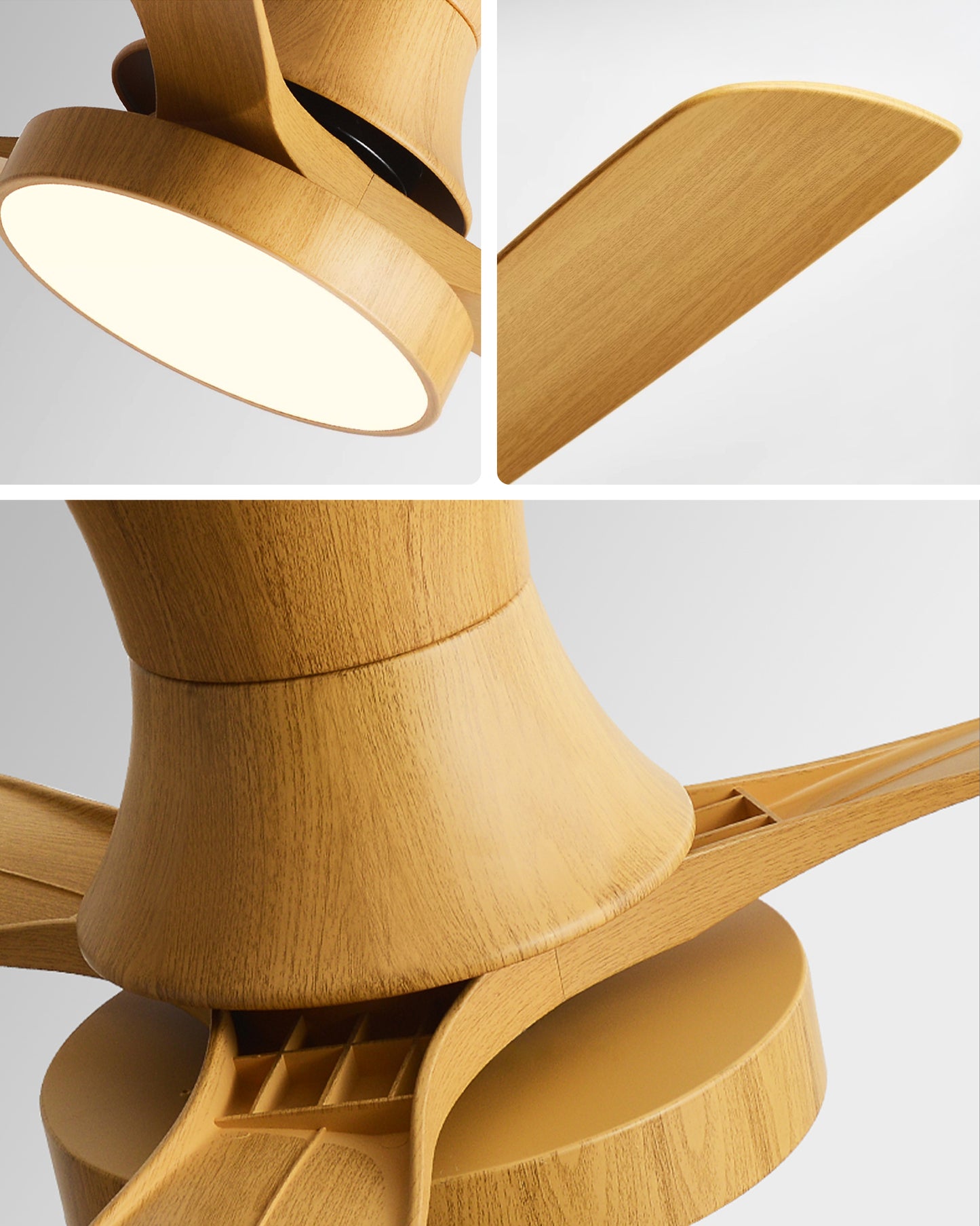 WOMO Modern Low Profile Ceiling Fan Lamp-WM5214