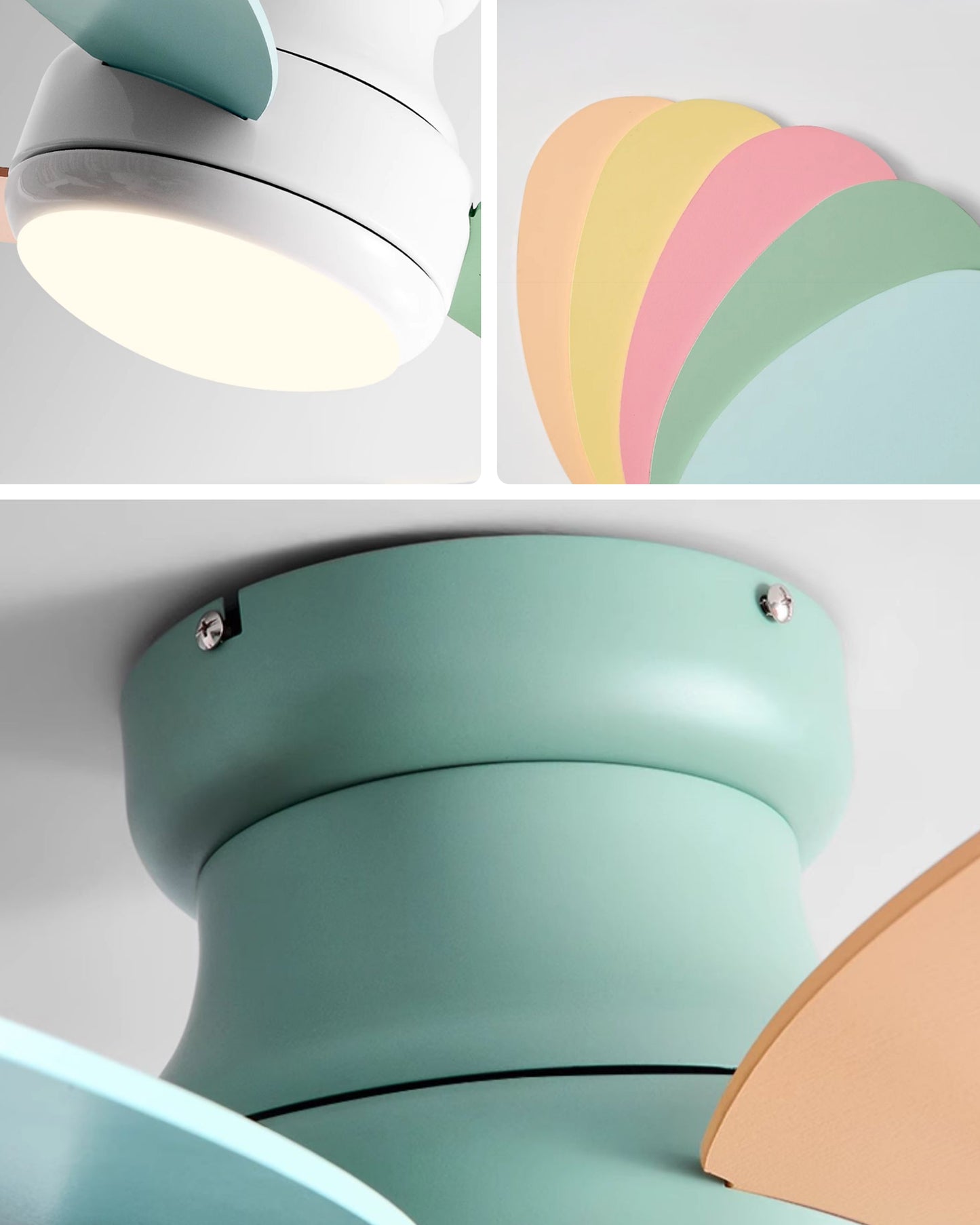 WOMO 38 Inch Children Low Profile Ceiling Fan Lamp-WM5220