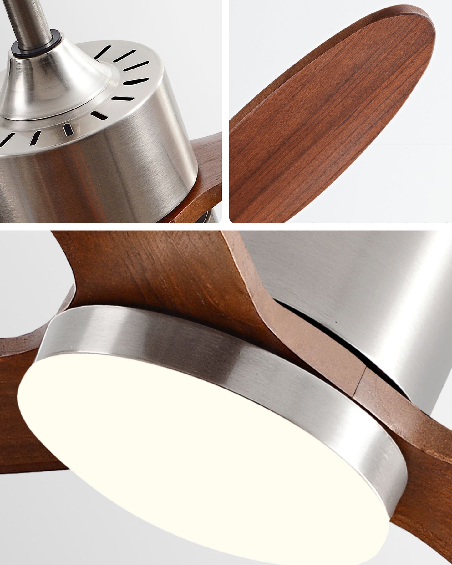 WOMO Mid Century Modern Ceiling Fan Lamp-WM5204