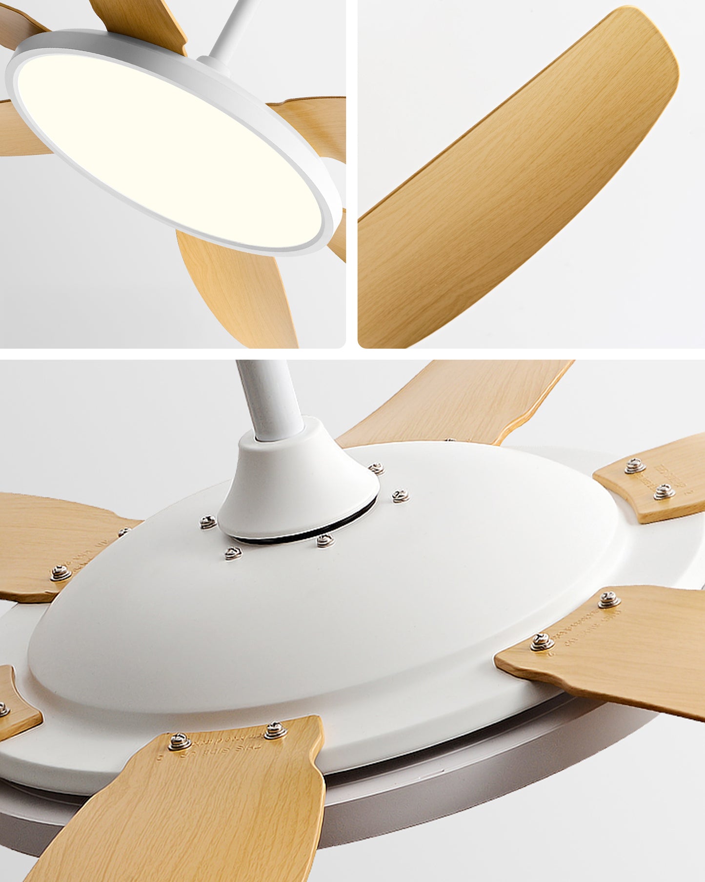 WOMO Modern 6 Blade Ceiling Fan Lamp - WM5238
