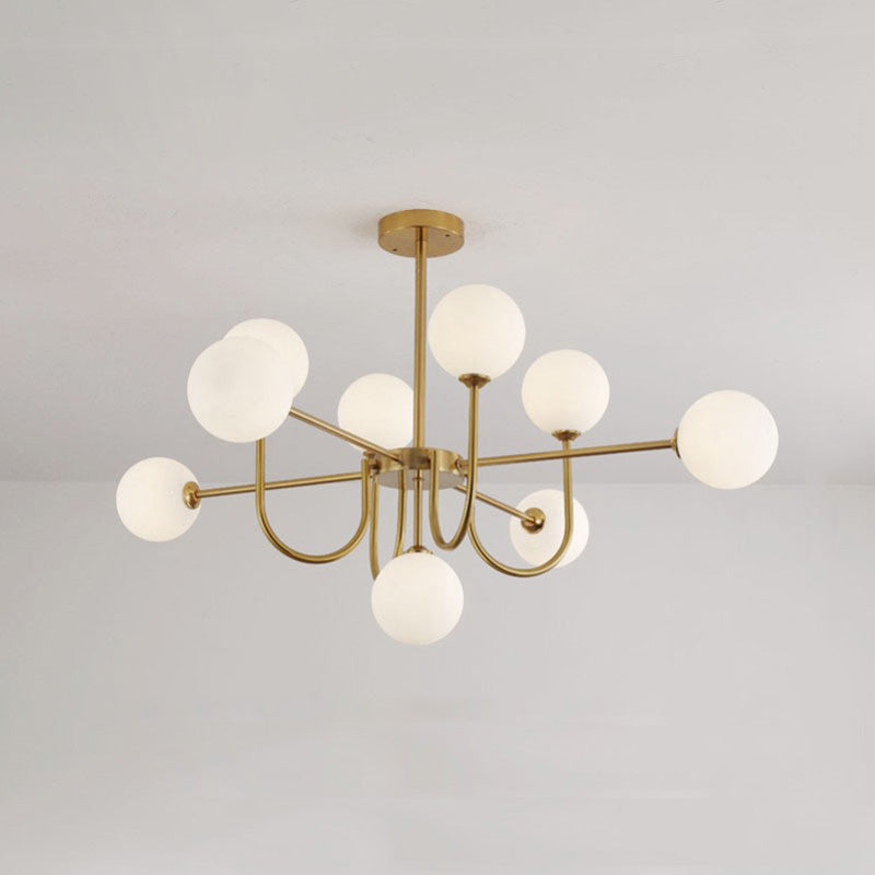 WOMO Glass Globe Brass Arm Chandelier-WM2255