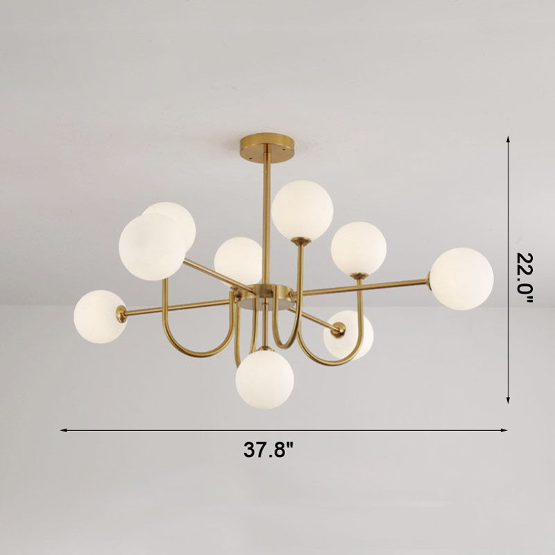 WOMO Glass Globe Brass Arm Chandelier-WM2255