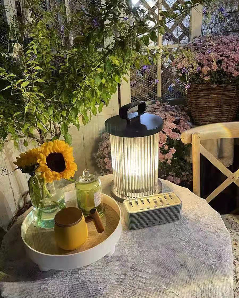 WOMO Solar Pleated Glass Lantern-WM9043