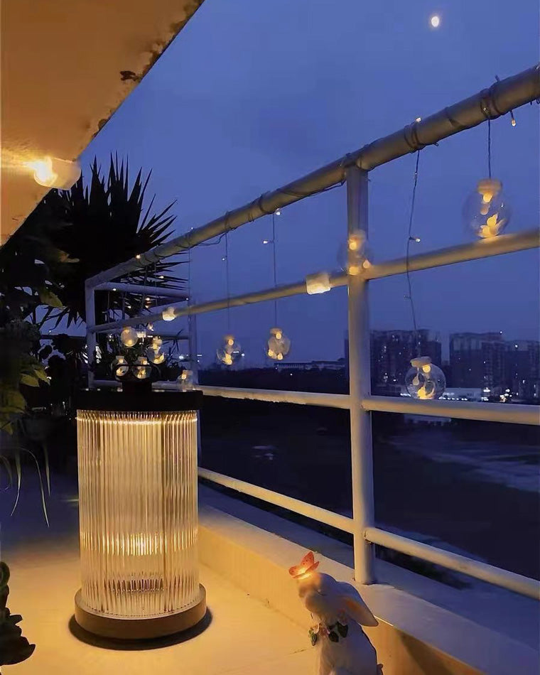 WOMO Solar Pleated Glass Lantern-WM9043