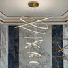 WOMO Großer, gestufter LED-Foyer-Kronleuchter mit Ring-WM2160 thumbnail