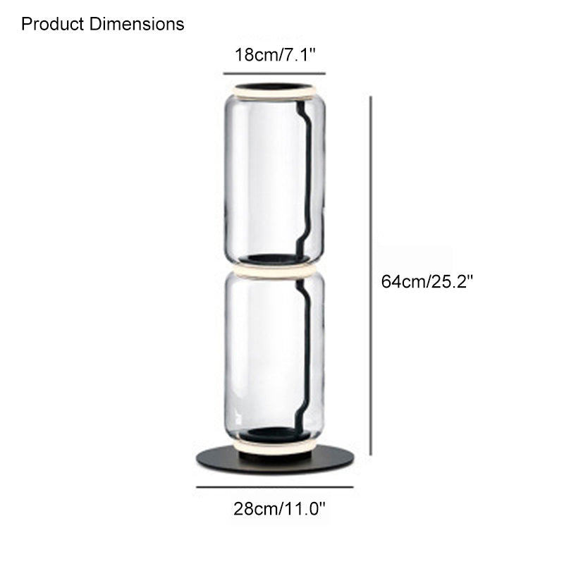 WOMO Glass Column Torchiere Floor Lamp-WM7018
