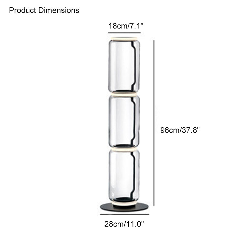 WOMO Glass Column Torchiere Floor Lamp-WM7018