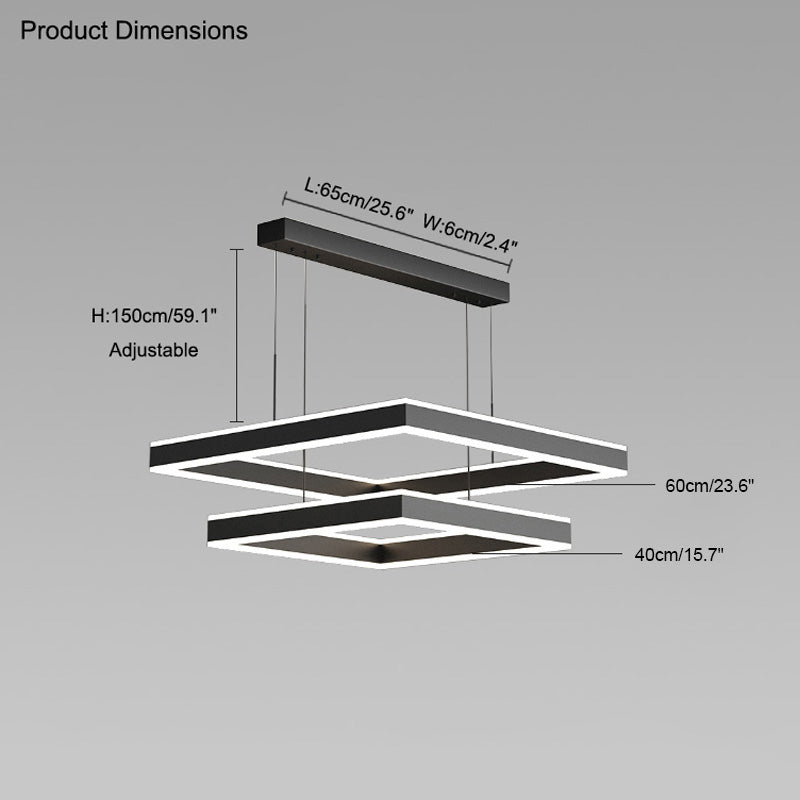 WOMO Tiered Black Square Chandelier-WM2016
