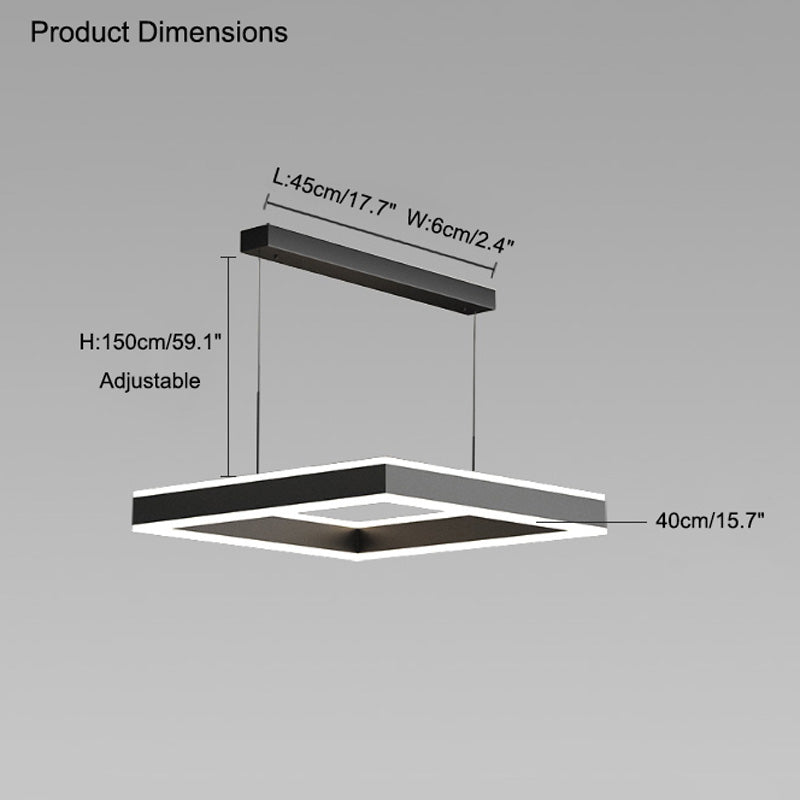 WOMO Tiered Black Square Chandelier-WM2016