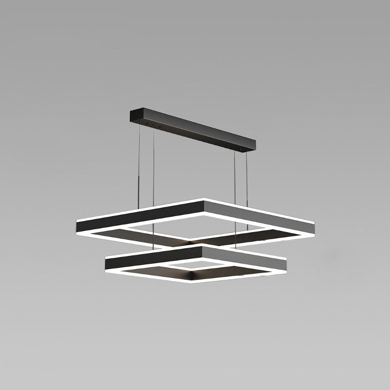 WOMO Tiered Black Square Chandelier-WM2016