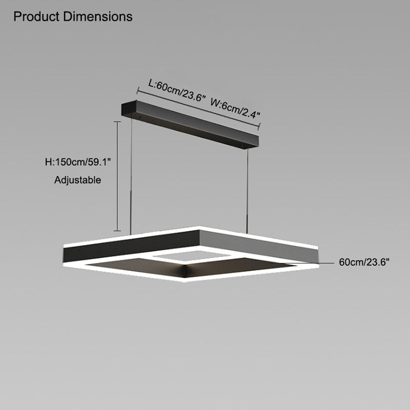 WOMO Tiered Black Square Chandelier-WM2016
