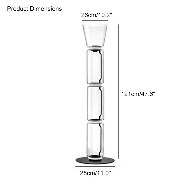 WOMO Glass Column Torchiere Floor Lamp-WM7018