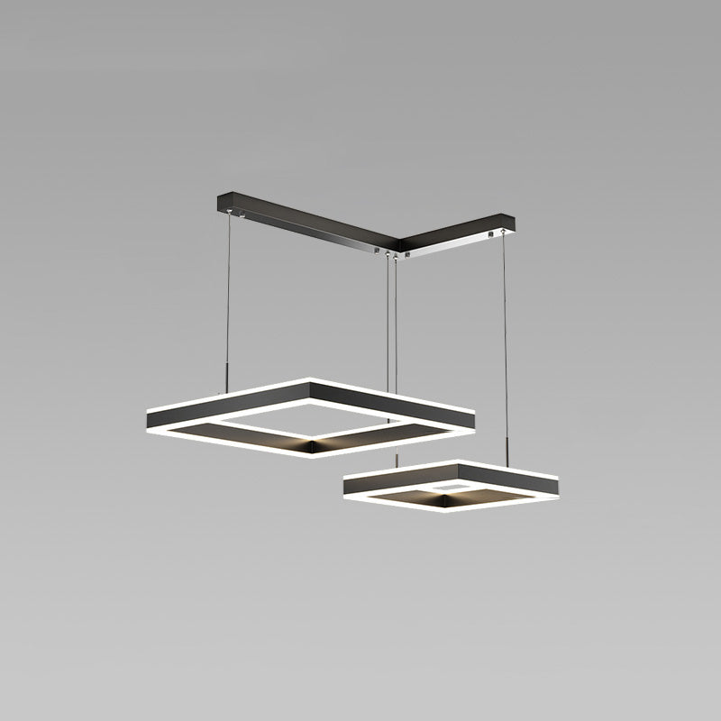 WOMO Tiered Black Square Chandelier-WM2016