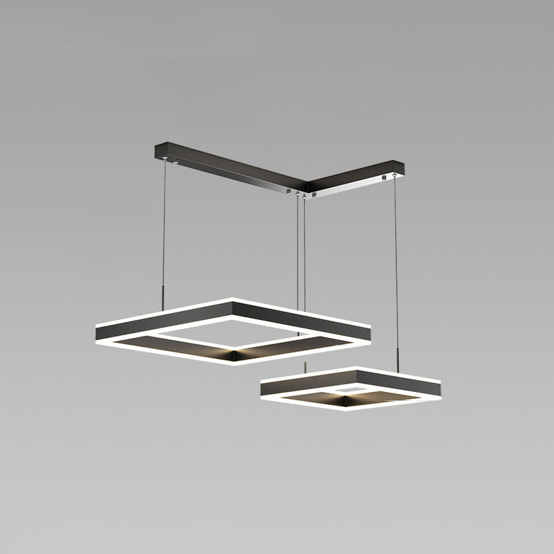 WOMO Tiered Black Square Chandelier-WM2016