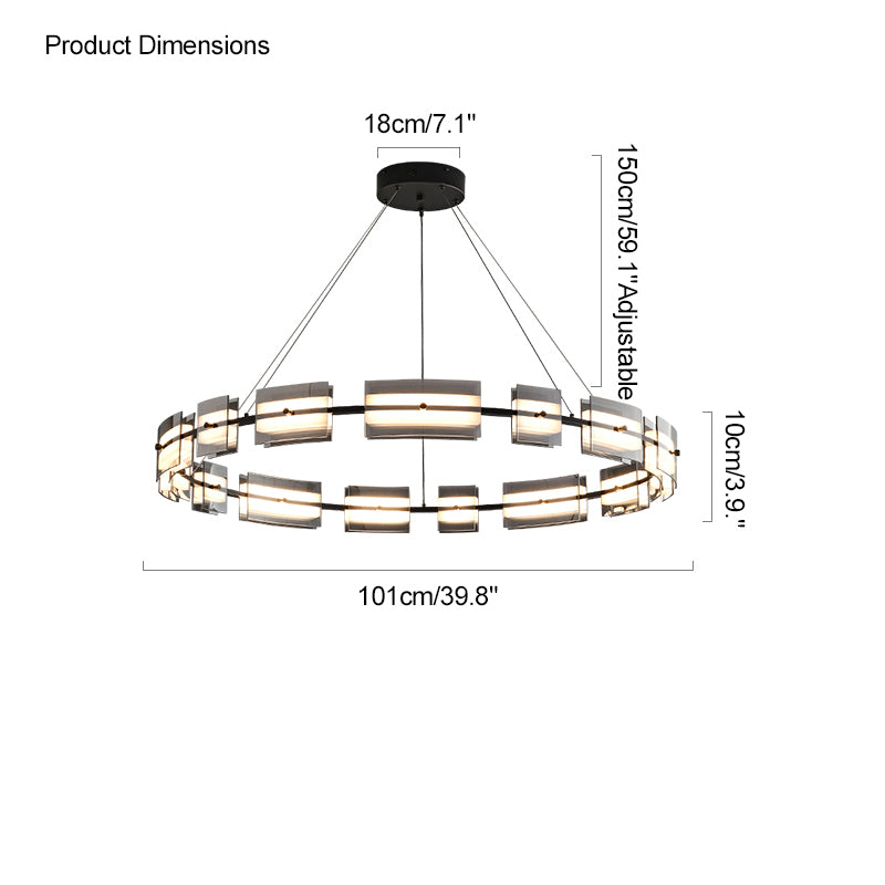 WOMO Modern Tiered Glass Chandelier-WM2220
