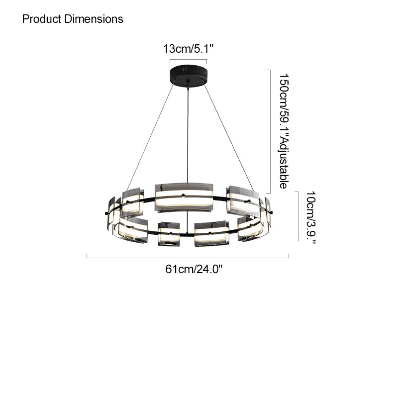 WOMO Modern Tiered Glass Chandelier-WM2220