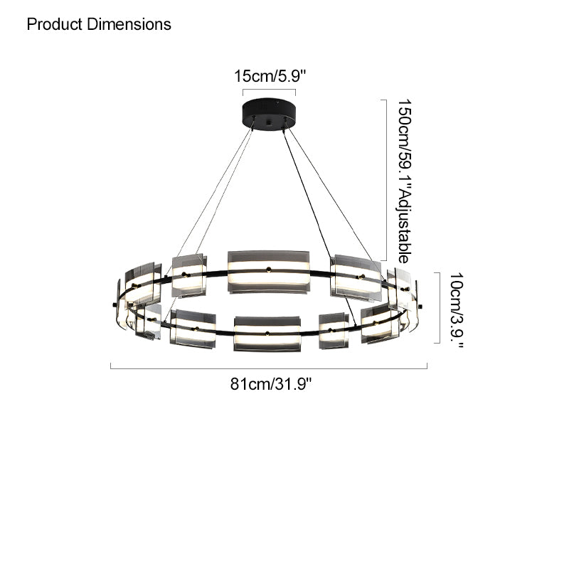 WOMO Modern Tiered Glass Chandelier-WM2220