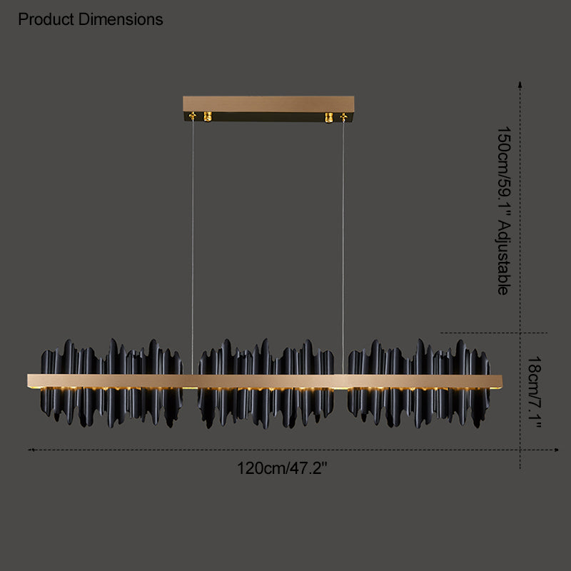 WOMO Iceberg Black Gold Linear Chandelier-WM2184