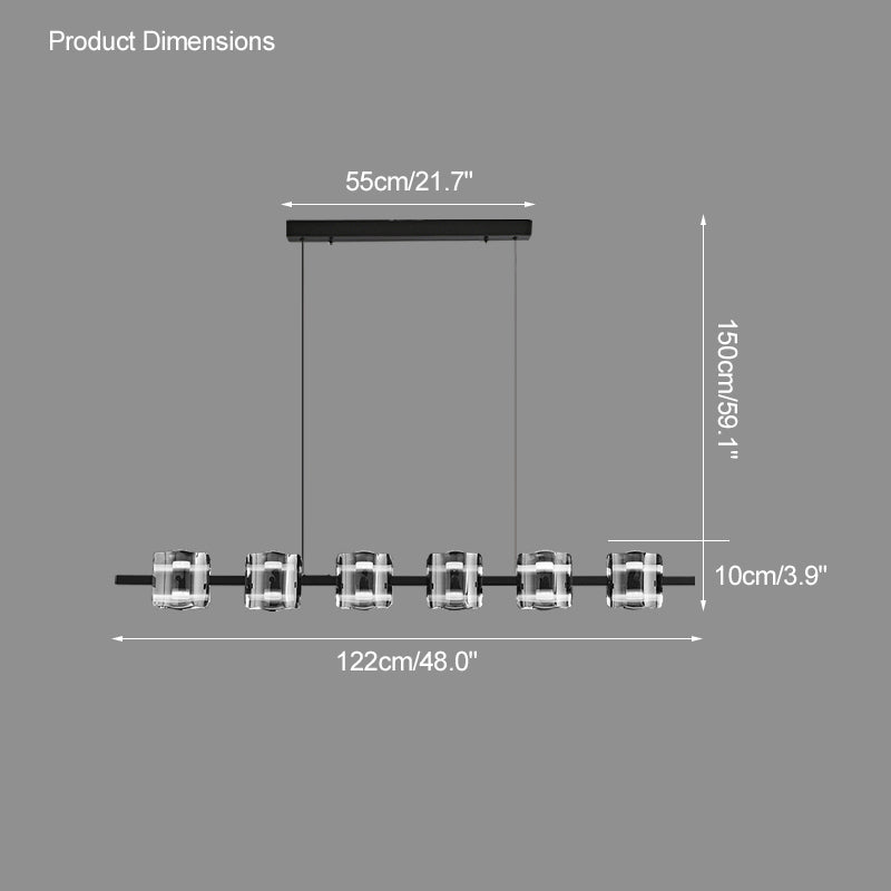 WOMO Glass Brass Linear Chandelier-WM2219A
