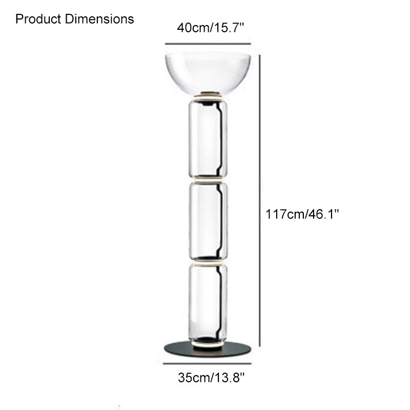 WOMO Glass Column Torchiere Floor Lamp-WM7018