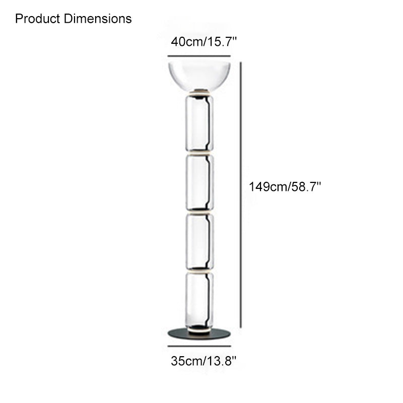 WOMO Glass Column Torchiere Floor Lamp-WM7018