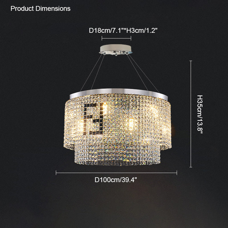 WOMO 2 Tier Round Crystal Chandelier-WM2071a