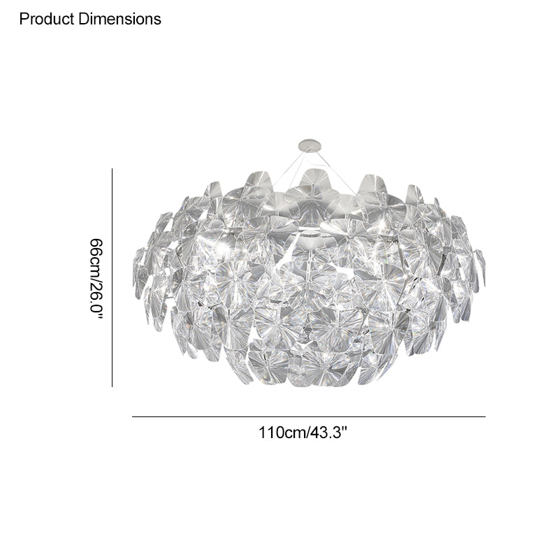 WOMO Mirrored Lucite Chandelier-WM2197