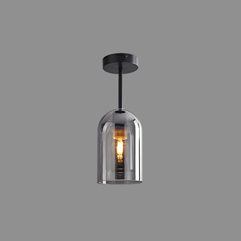 WOMO Smoked/Amber Blown Glass Pendant Light-WM2108