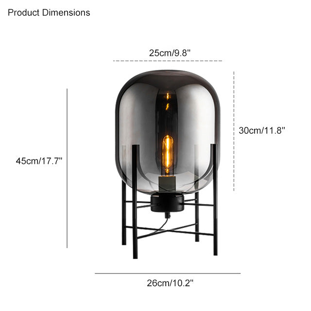 WOMO Smoked Glass Lantern Table Lamp-WM8012