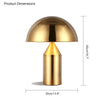 WOMO Kuppel Metall Pilz Tischlampe-WM8002 thumbnail