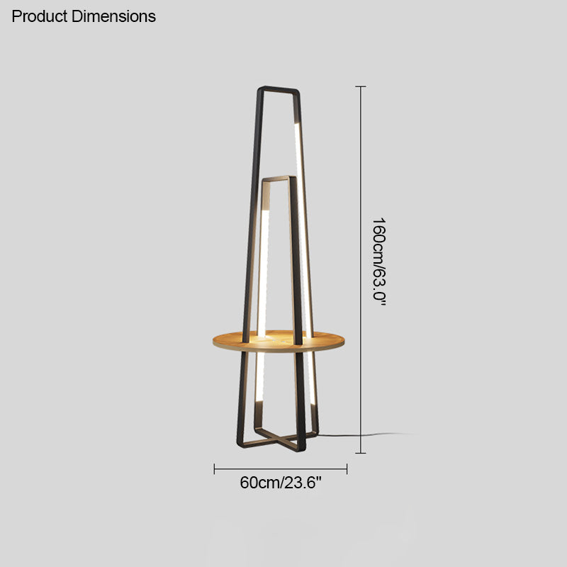 WOMO Tower Floor Lamp with Shelf-WM7048