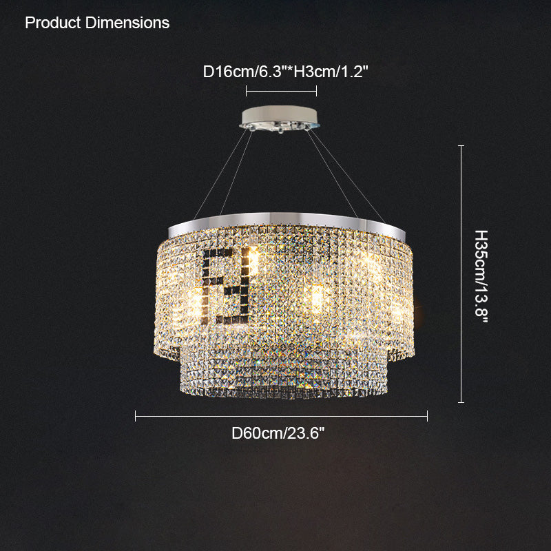 WOMO 2 Tier Round Crystal Chandelier-WM2071a