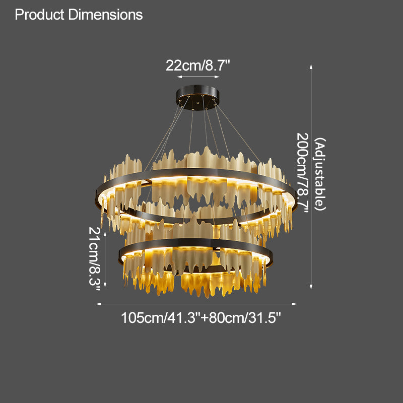 WOMO Iceberg Round Black Gold Chandelier-WM2183