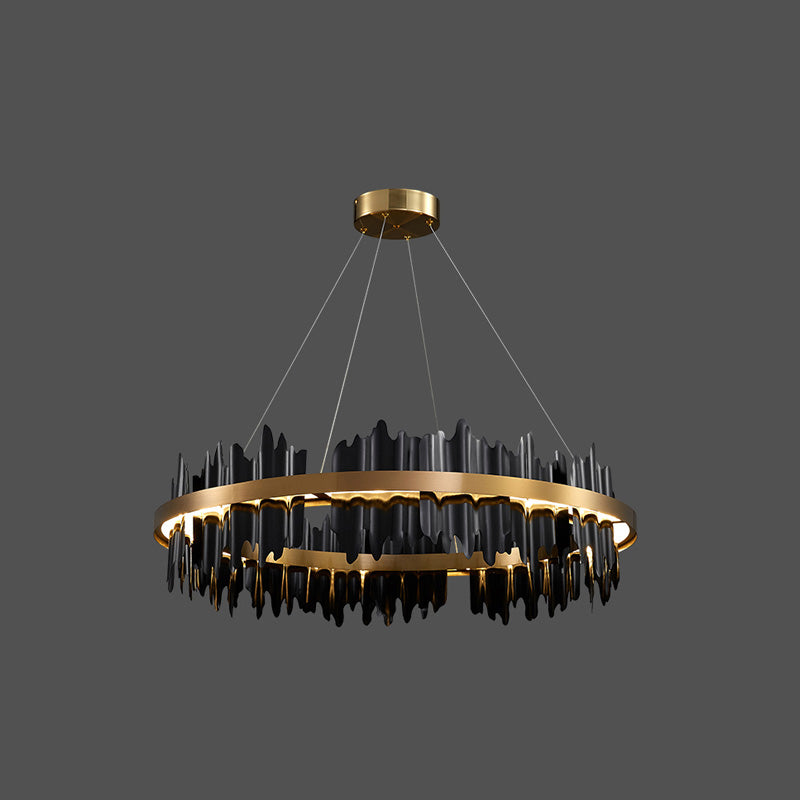 WOMO Iceberg Round Black Gold Chandelier-WM2183