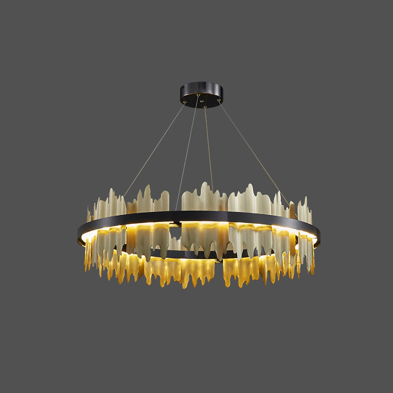 WOMO Iceberg Round Black Gold Chandelier-WM2183