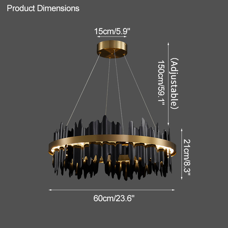 WOMO Iceberg Round Black Gold Chandelier-WM2183