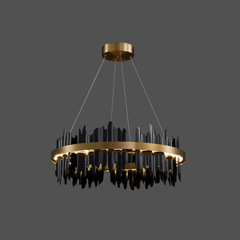 WOMO Iceberg Round Black Gold Chandelier-WM2183