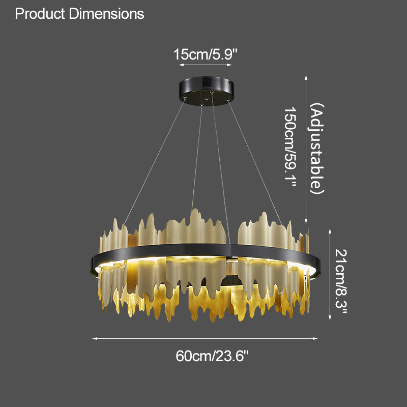 WOMO Iceberg Round Black Gold Chandelier-WM2183