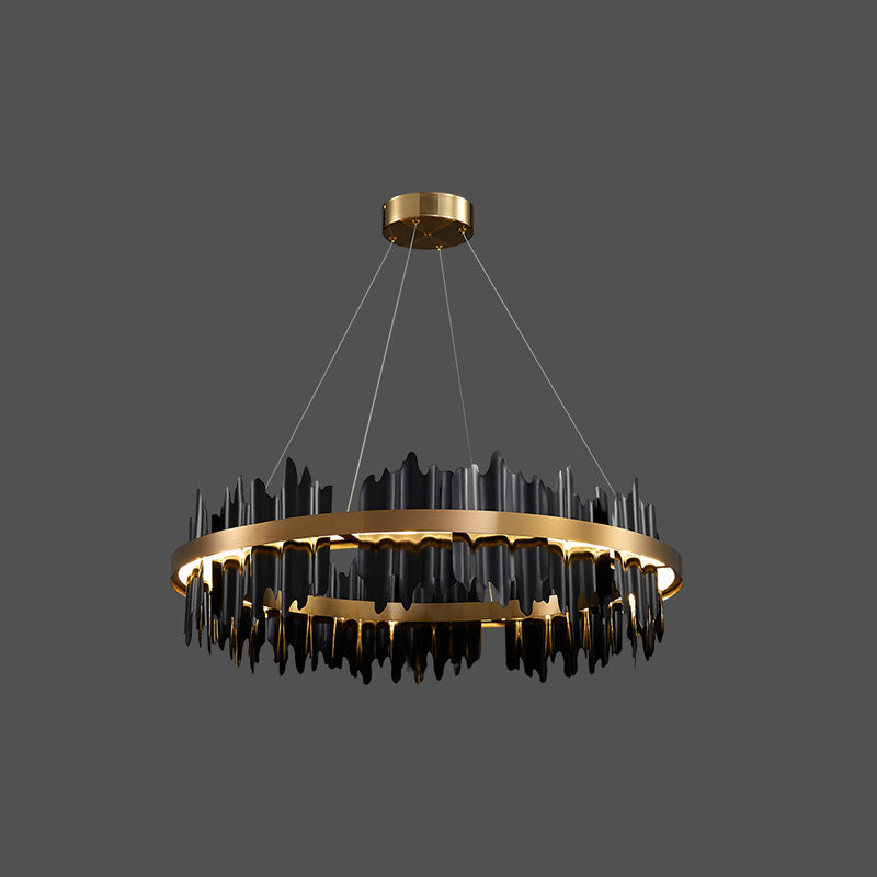 WOMO Iceberg Round Black Gold Chandelier-WM2183
